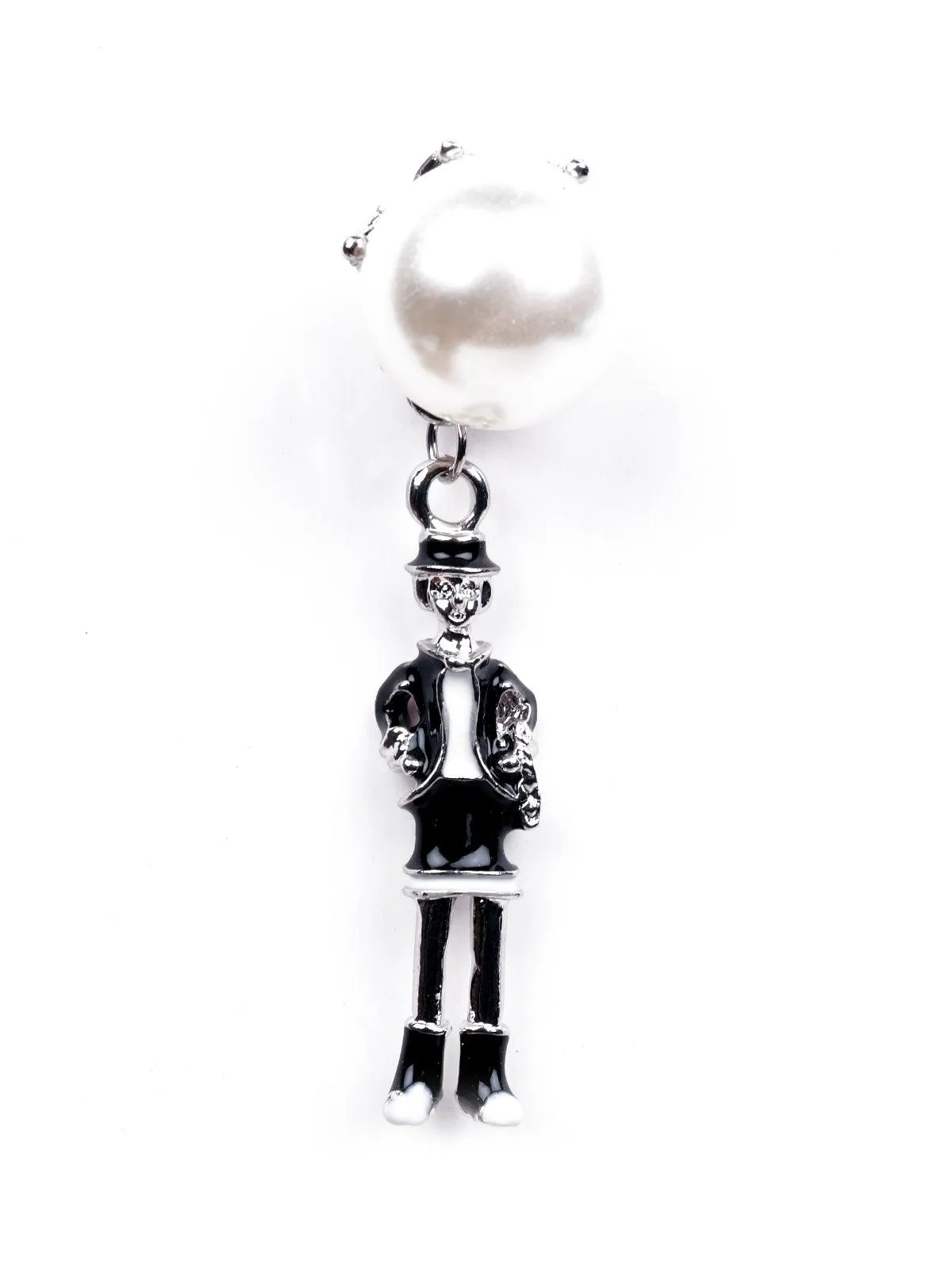 Odette Women Black And White Metal Brooch