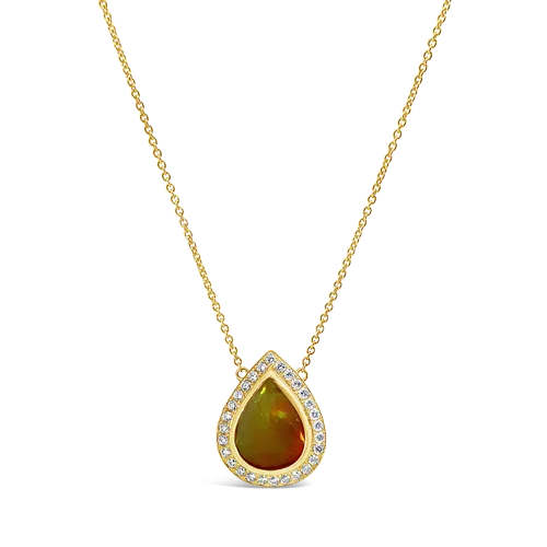 Opal & Diamond Pendant