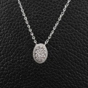 Oval shaped Pendant with Multiple Diamonds
