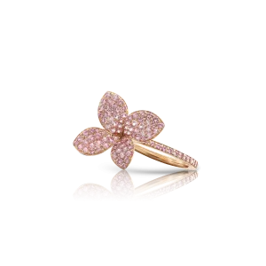 Pasquale Petit Garden 18ct Rose Gold Pink Sapphire Flower Ring D