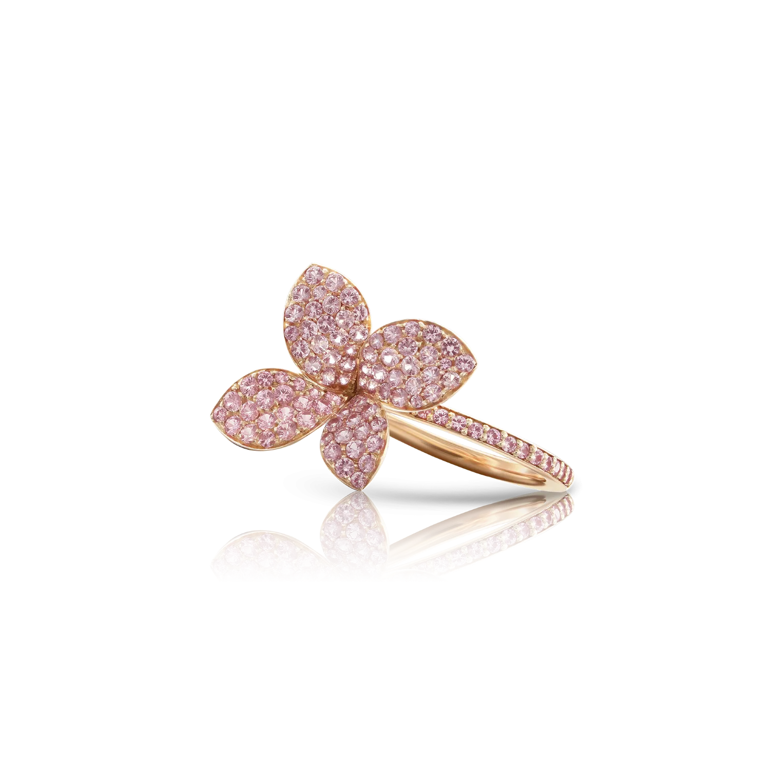 Pasquale Petit Garden 18ct Rose Gold Pink Sapphire Flower Ring D