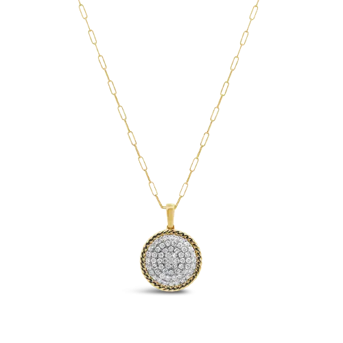 Pave Diamond Disc Pendant