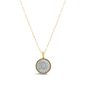 Pave Diamond Disc Pendant