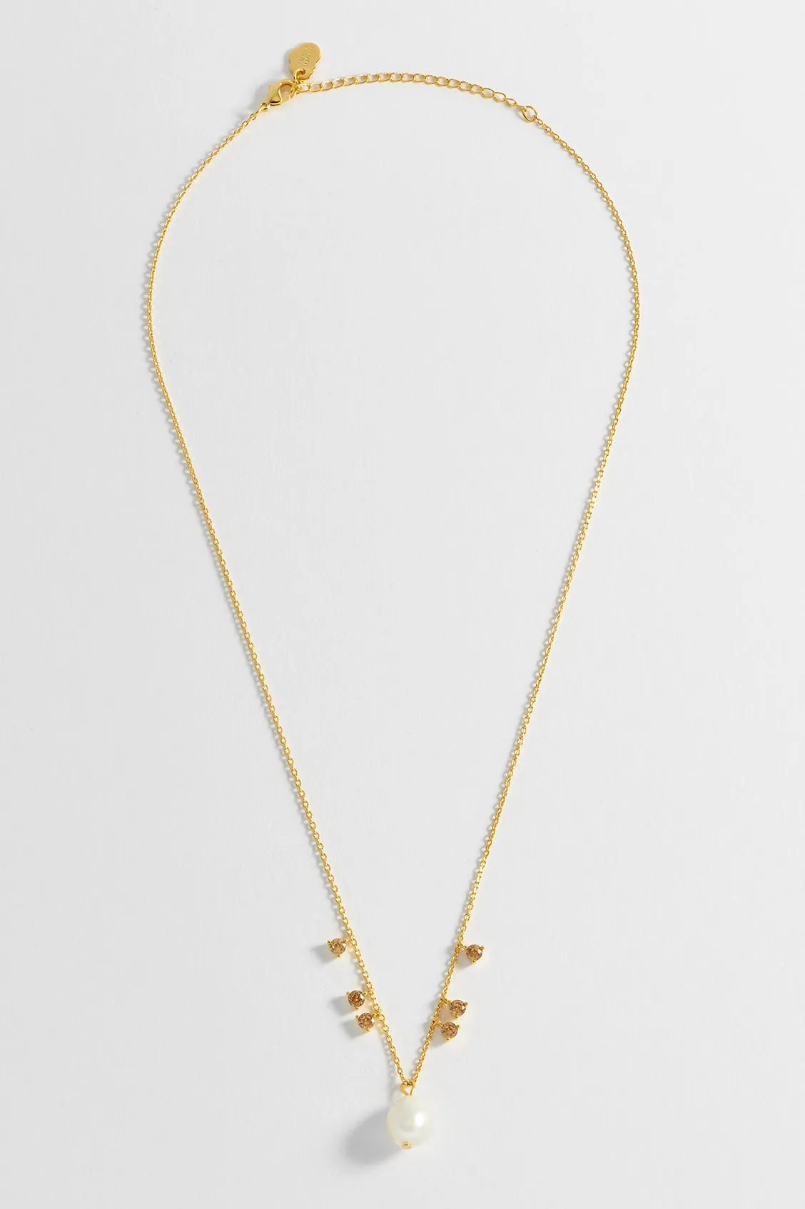 Pearl CZ Pendant Necklace