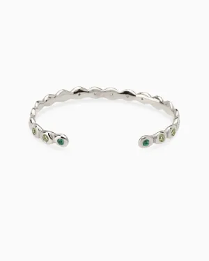 Pebble Stone Cuff  | Solid White Gold