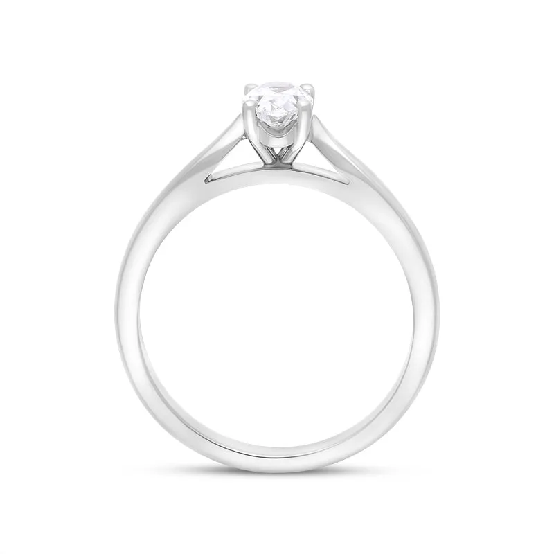 Platinum 0.50ct Diamond GIA Certified Oval Cut Solitaire Ring