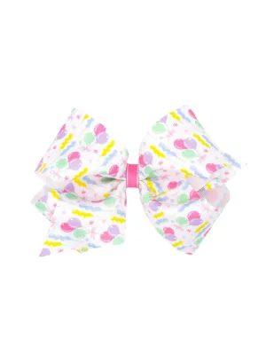 Printed Grosgrain Bow - Balloons