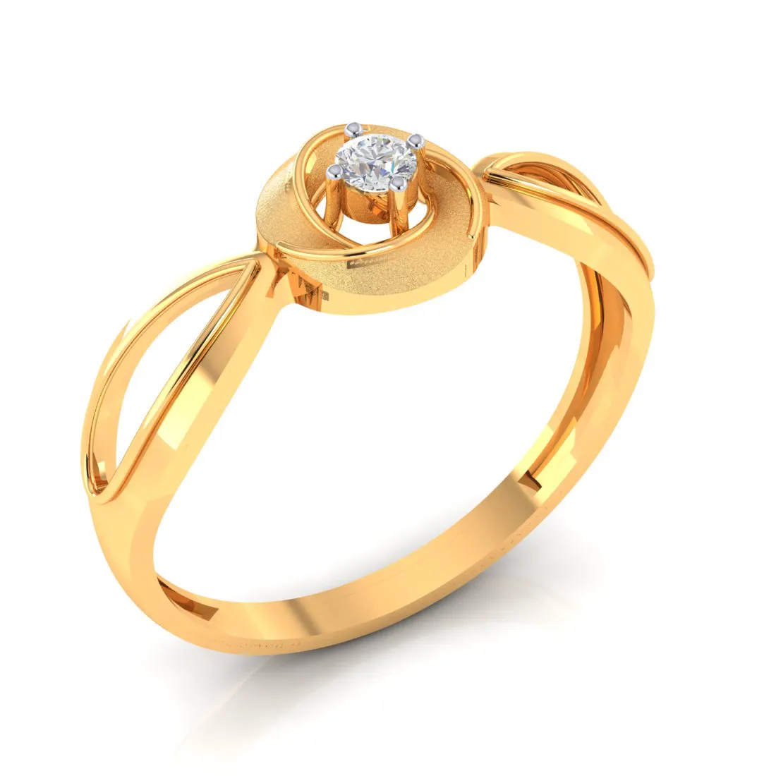 Ribbon Shape Diamond Ring