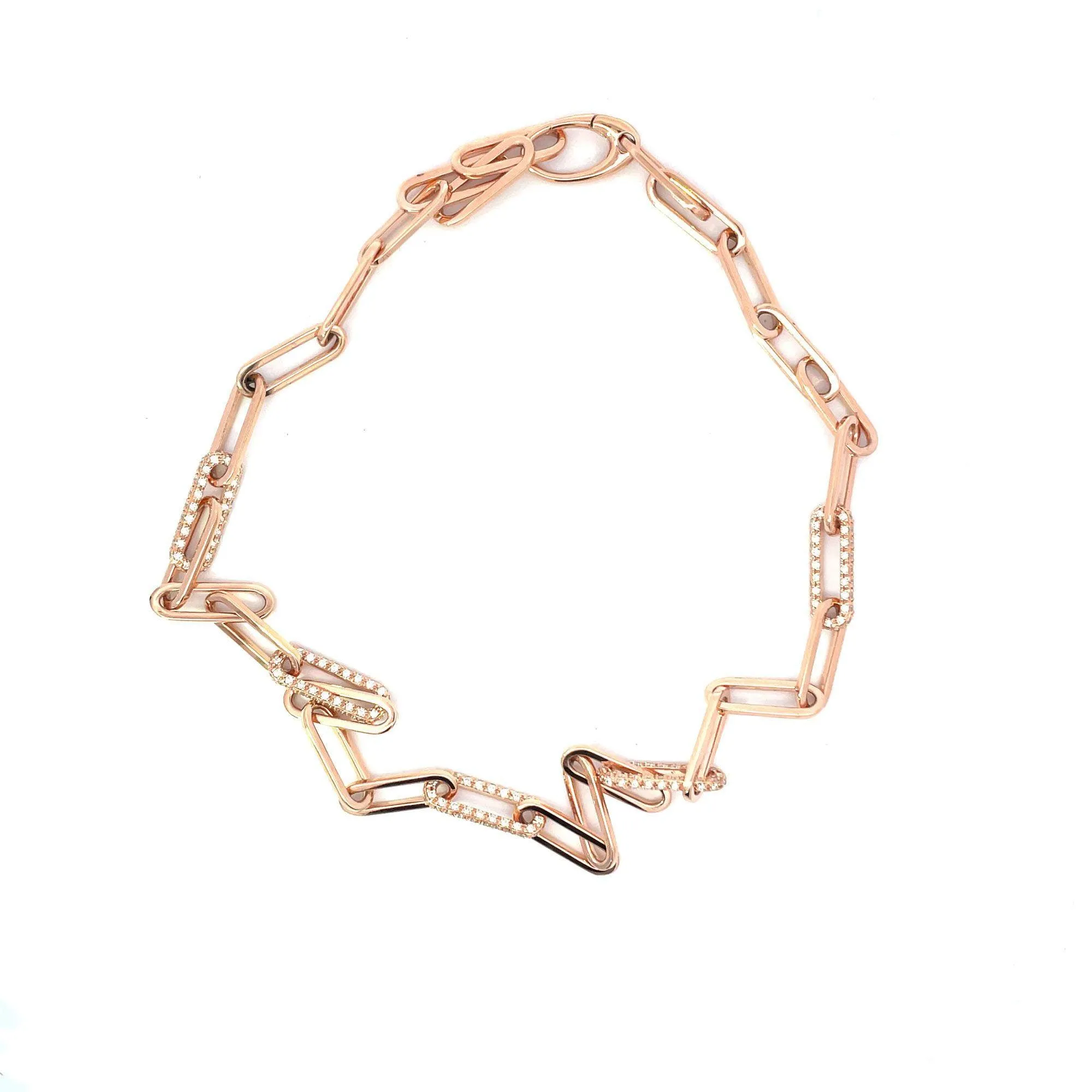 ROSE GOLD PAPERCLIP DIAMOND NECKLACE