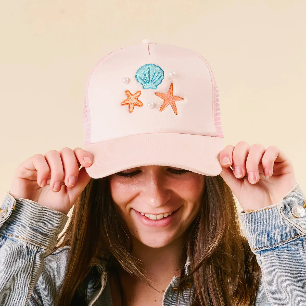 Seashells Trucker Hat - Pink