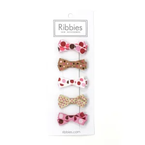 Set of 5 Small Bows - Dots
