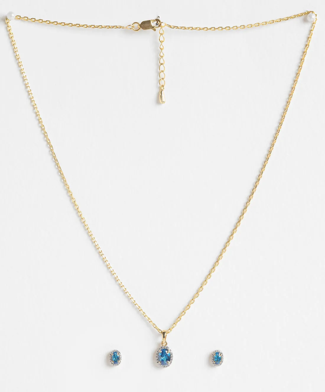 Silver Blue Jewellery Set