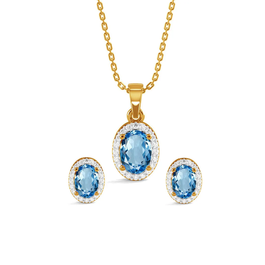 Silver Blue Jewellery Set