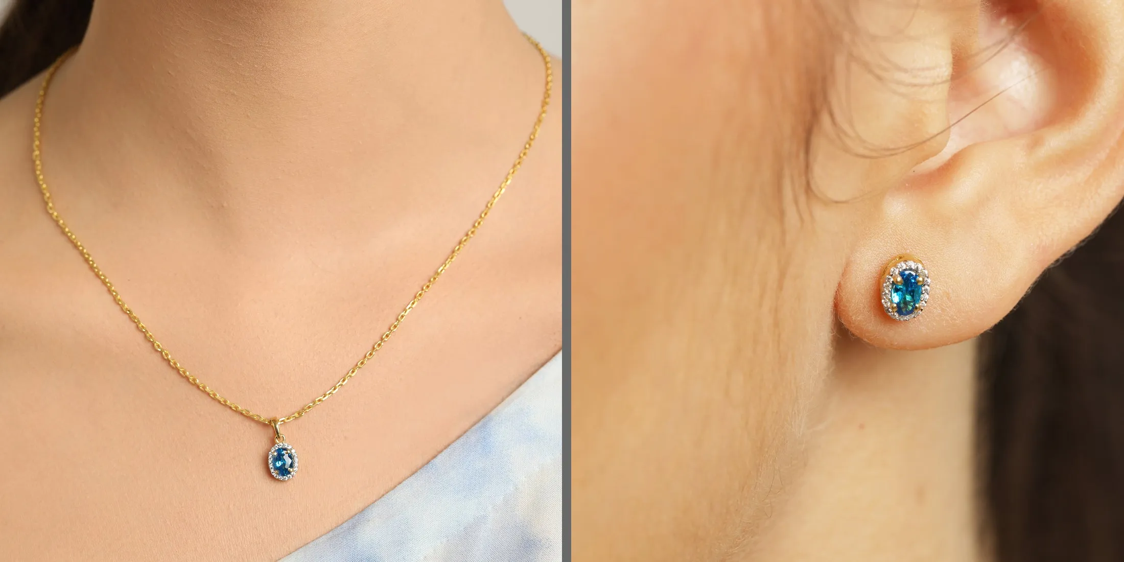 Silver Blue Jewellery Set