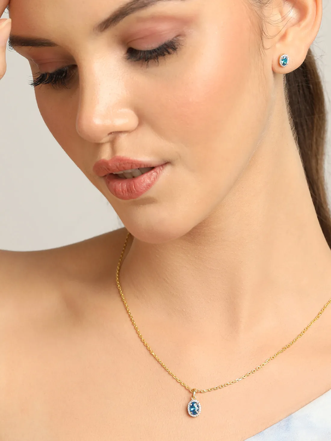 Silver Blue Jewellery Set