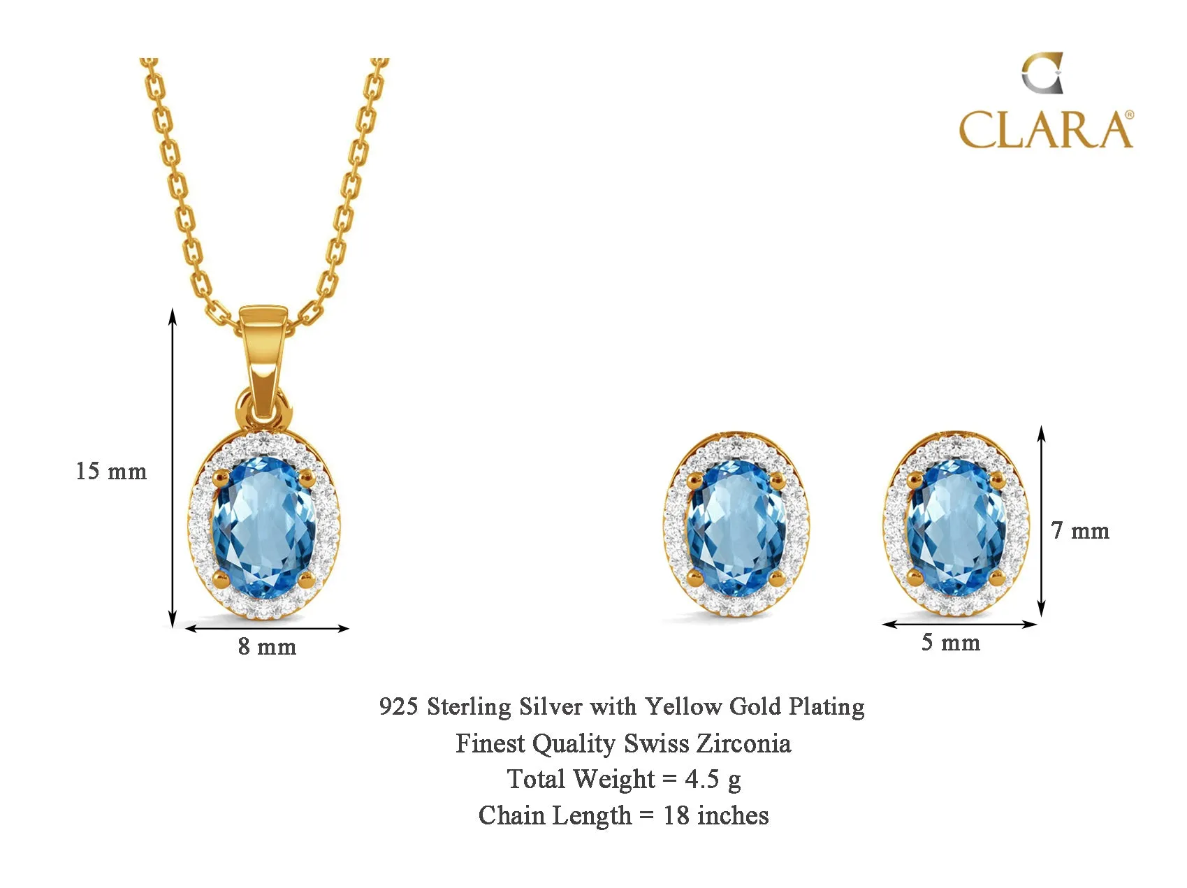 Silver Blue Jewellery Set