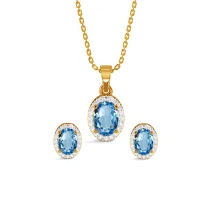 Silver Blue Jewellery Set