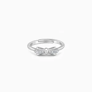 Silver Cute Bow Ring