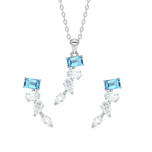 Silver diamente Jewellery Set