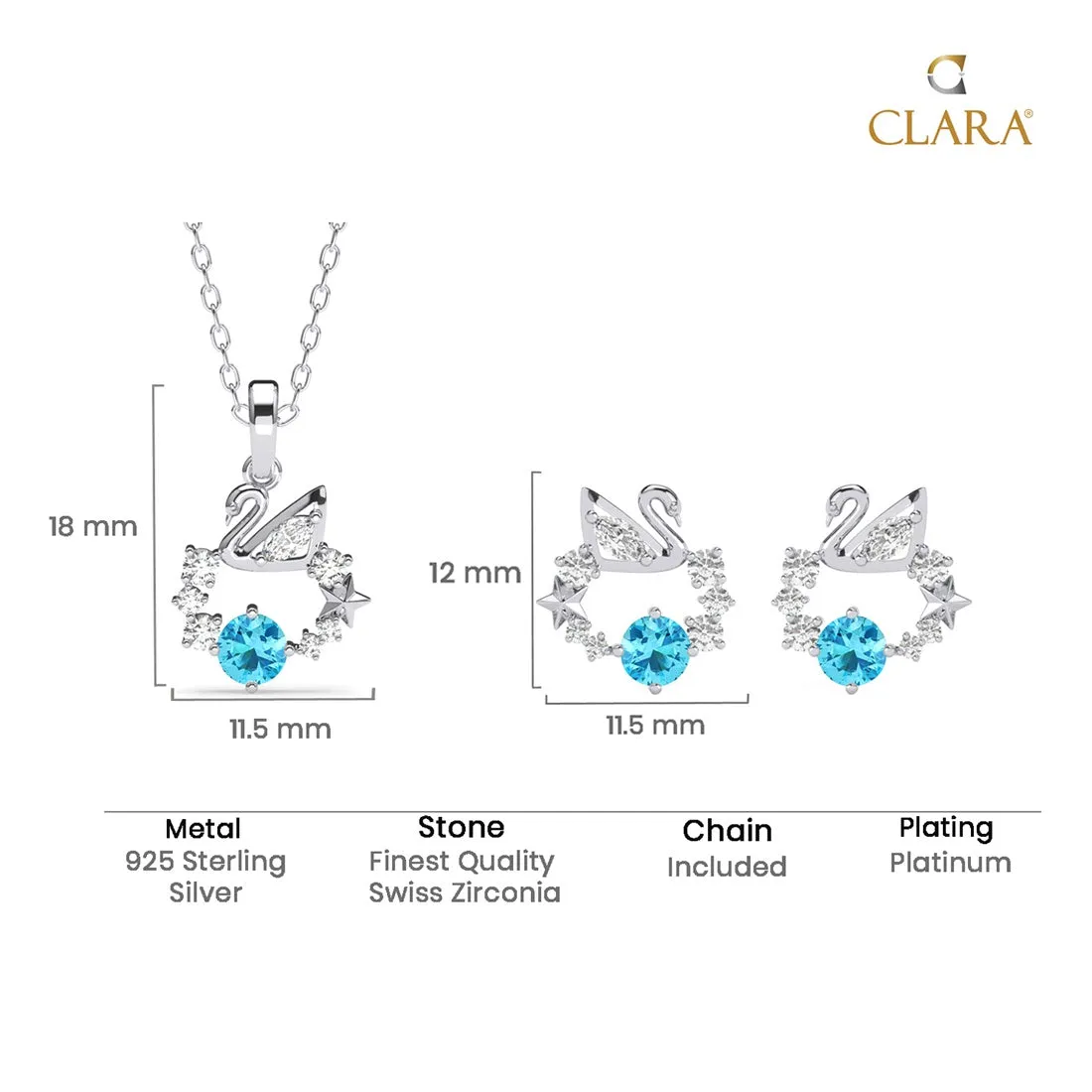 Silver Iconic Swan Jewellery Set