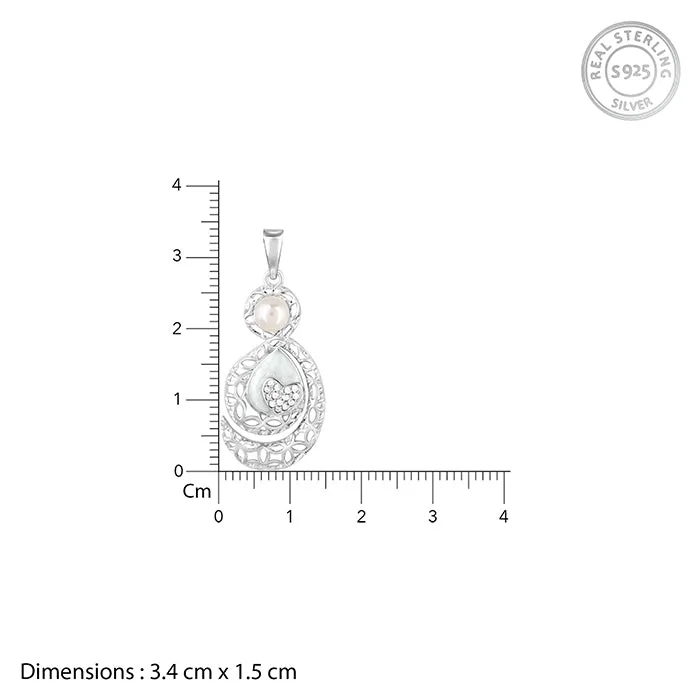 Silver Pure Affection Pendant With Link Chain