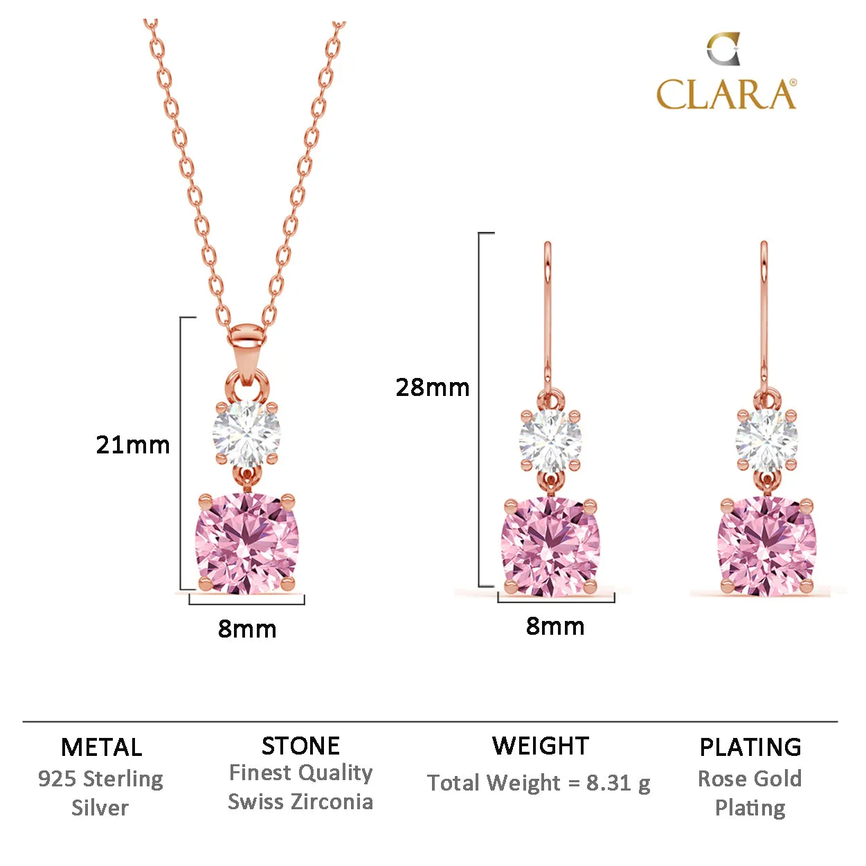 Silver Rosa Jewellery Set