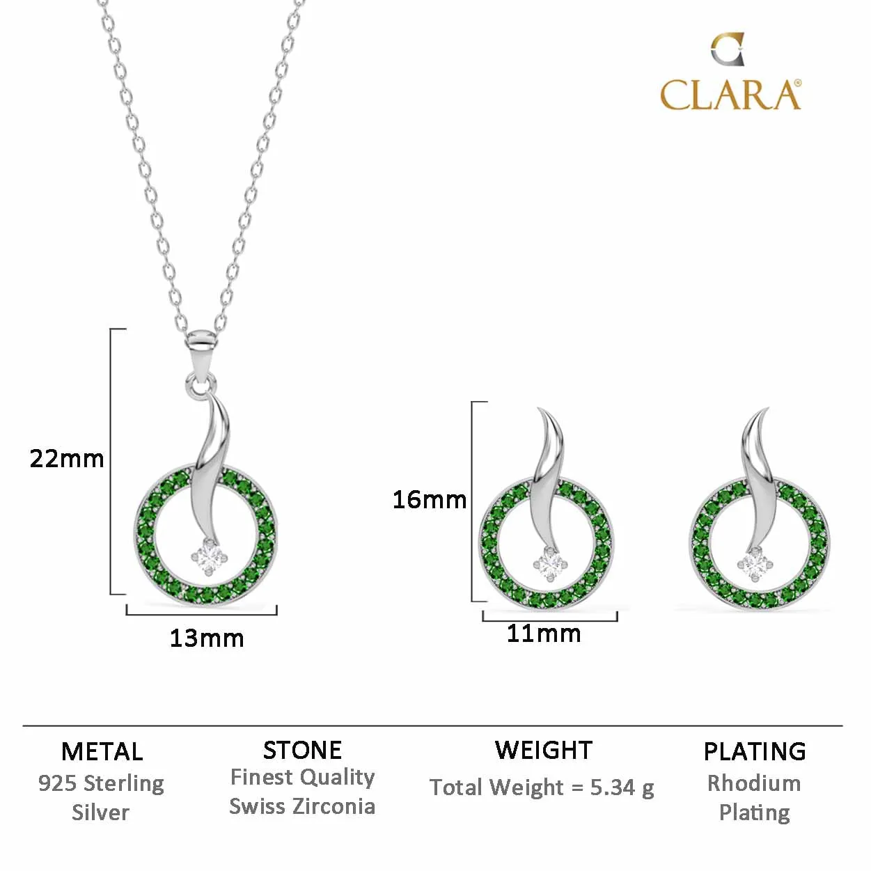 Silver Verde Jewellery Set