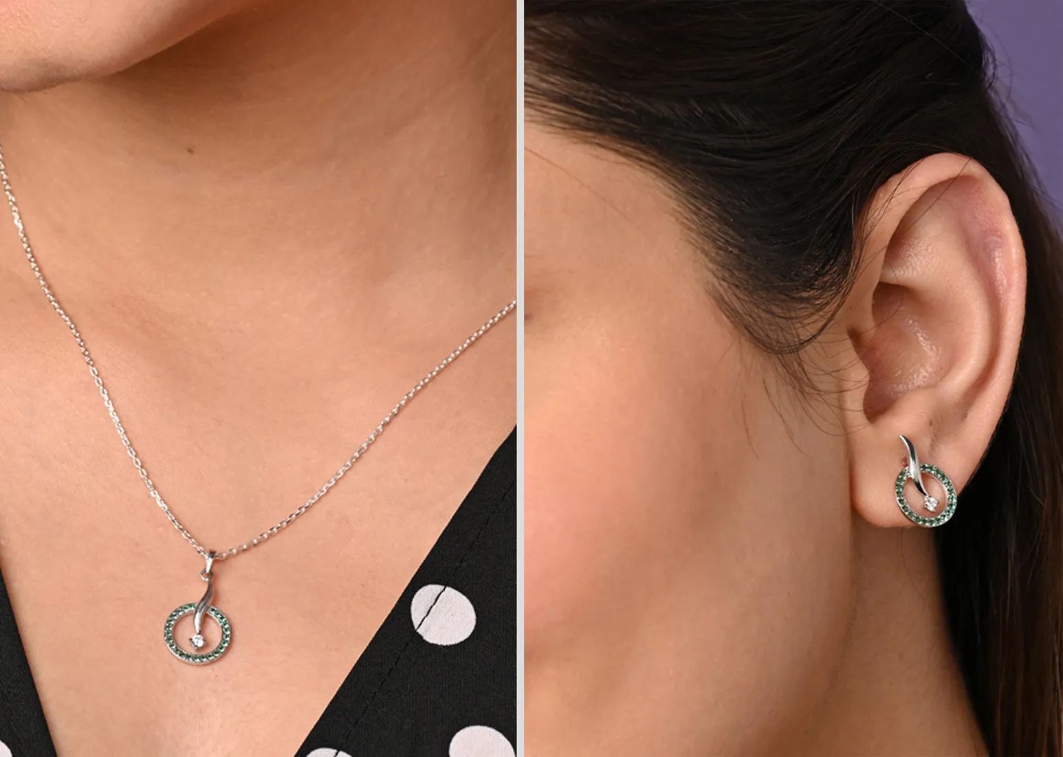 Silver Verde Jewellery Set