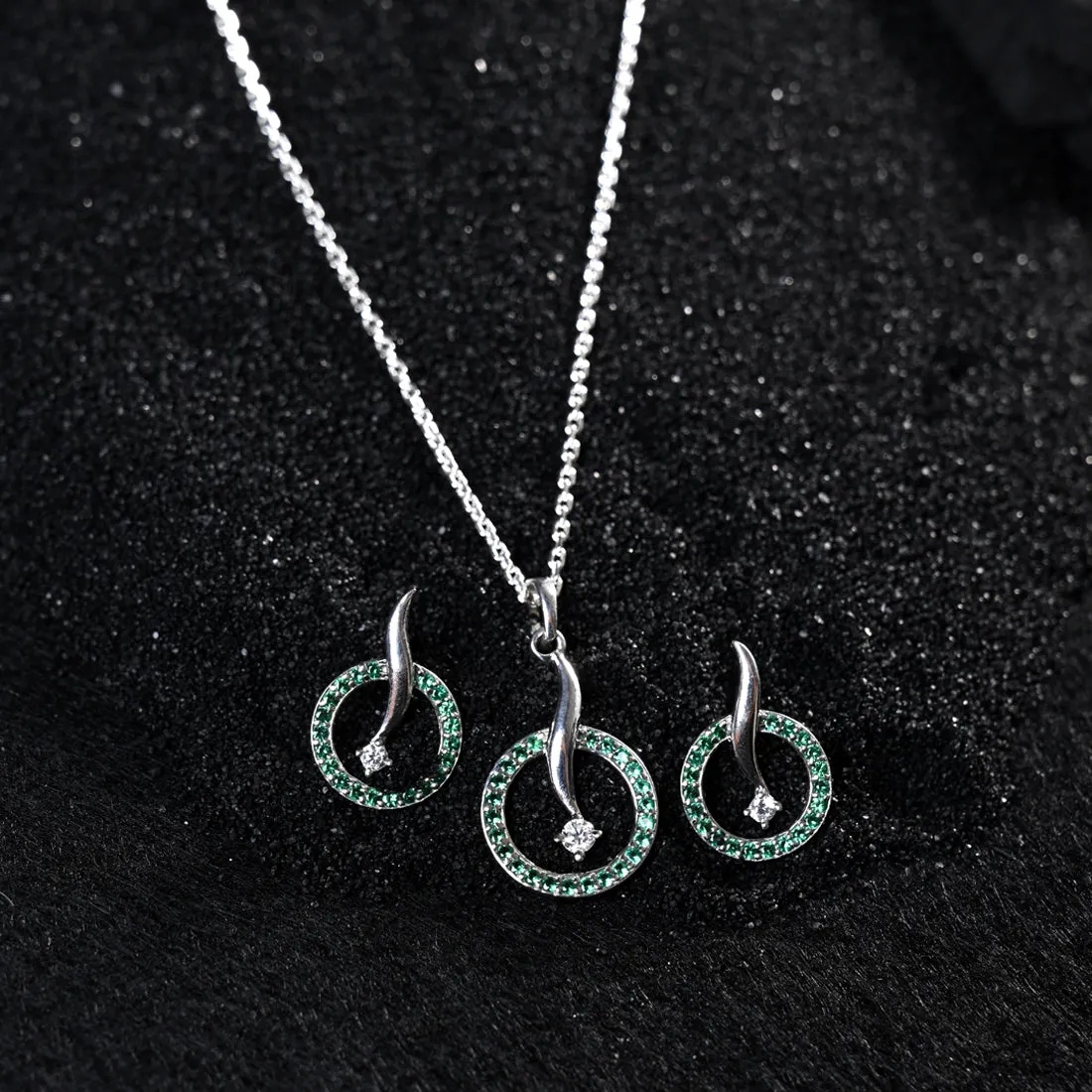Silver Verde Jewellery Set