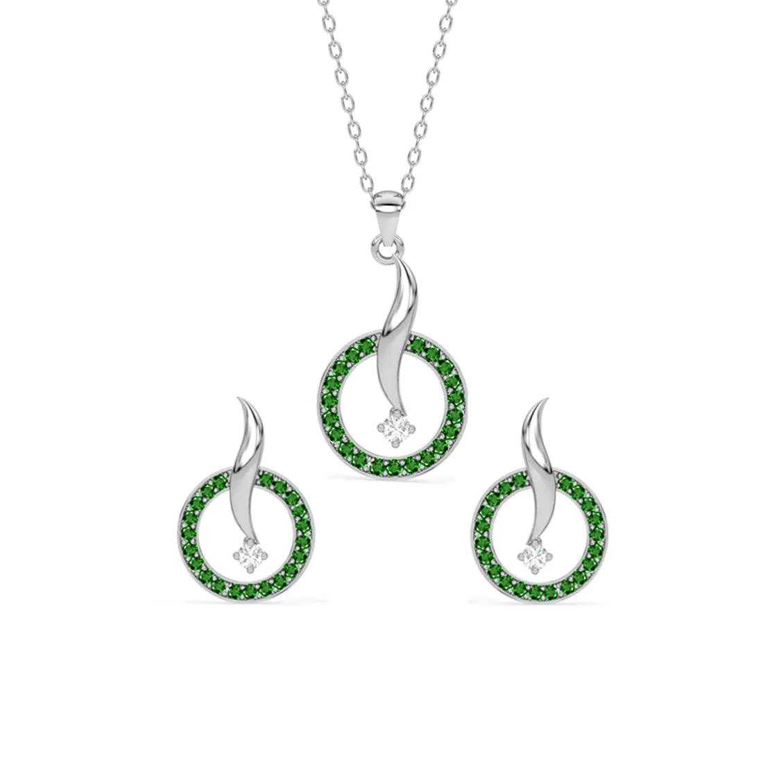 Silver Verde Jewellery Set
