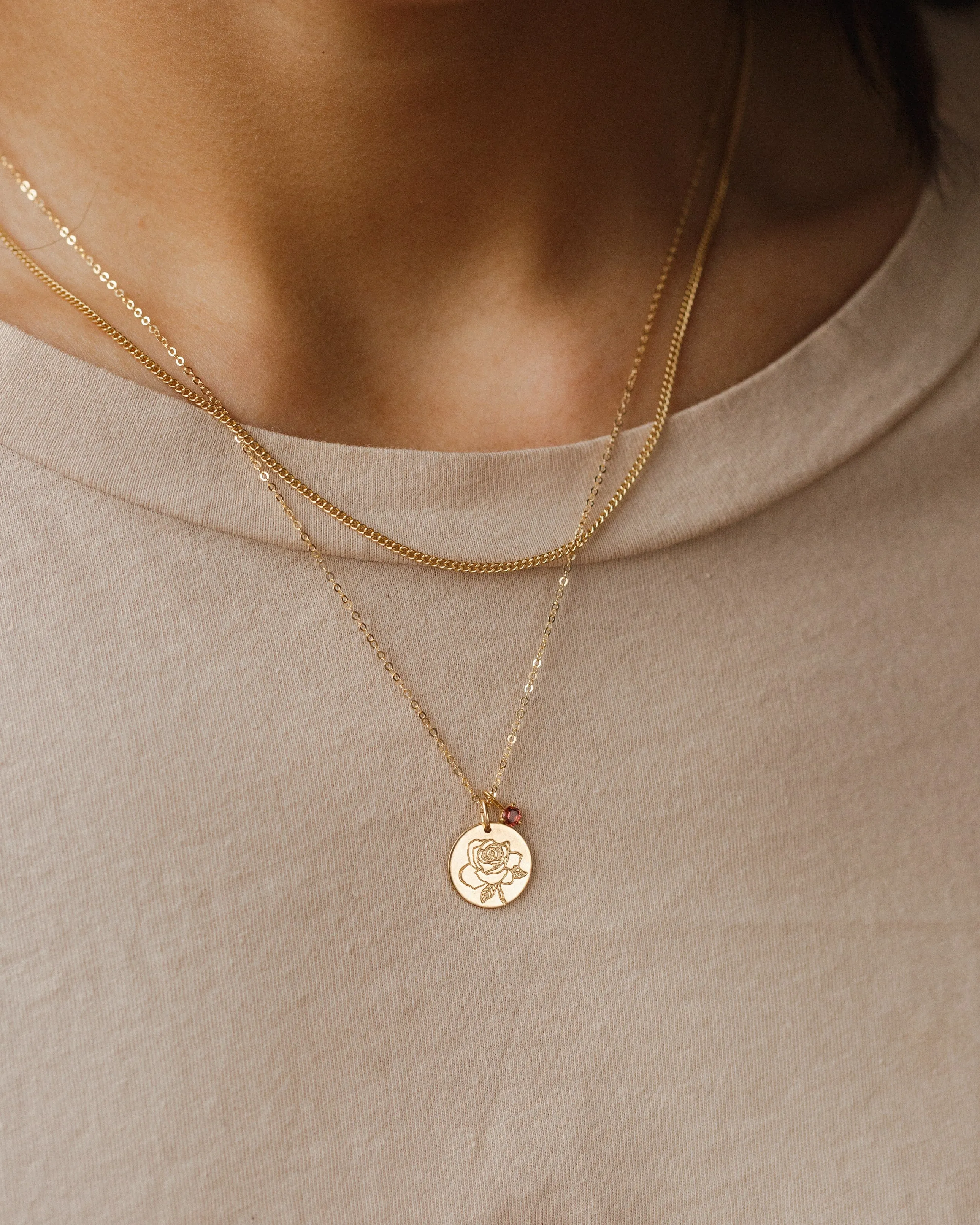 Solid Gold Kindred Birthstone Necklace
