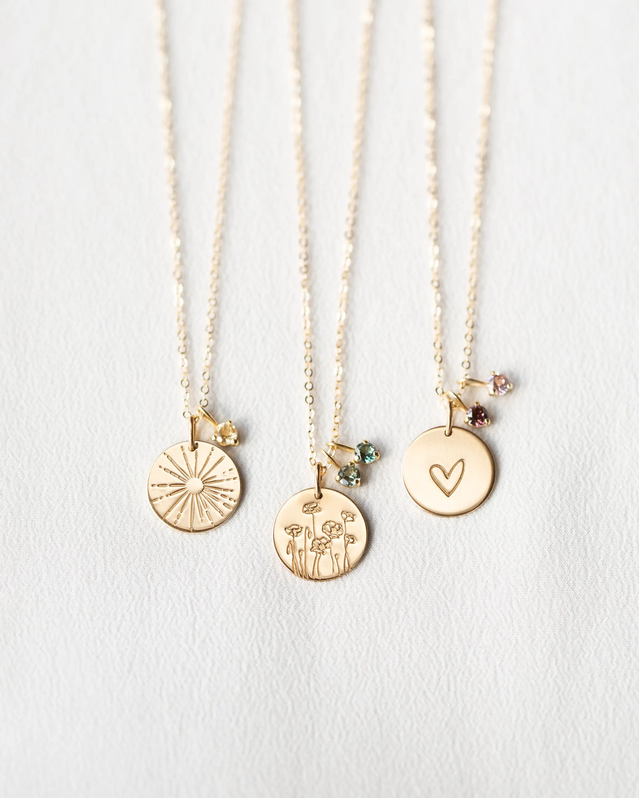 Solid Gold Kindred Birthstone Necklace