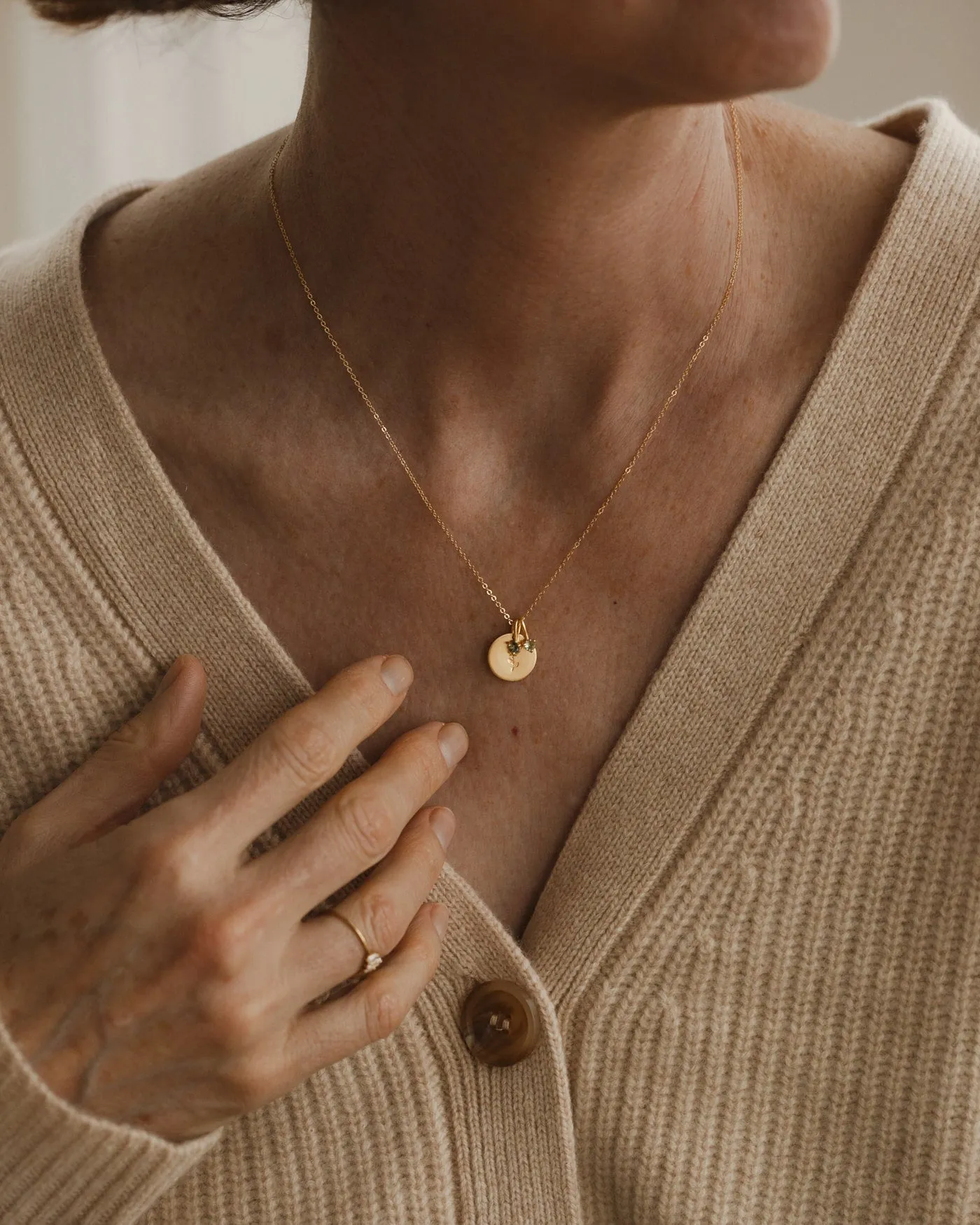 Solid Gold Kindred Birthstone Necklace