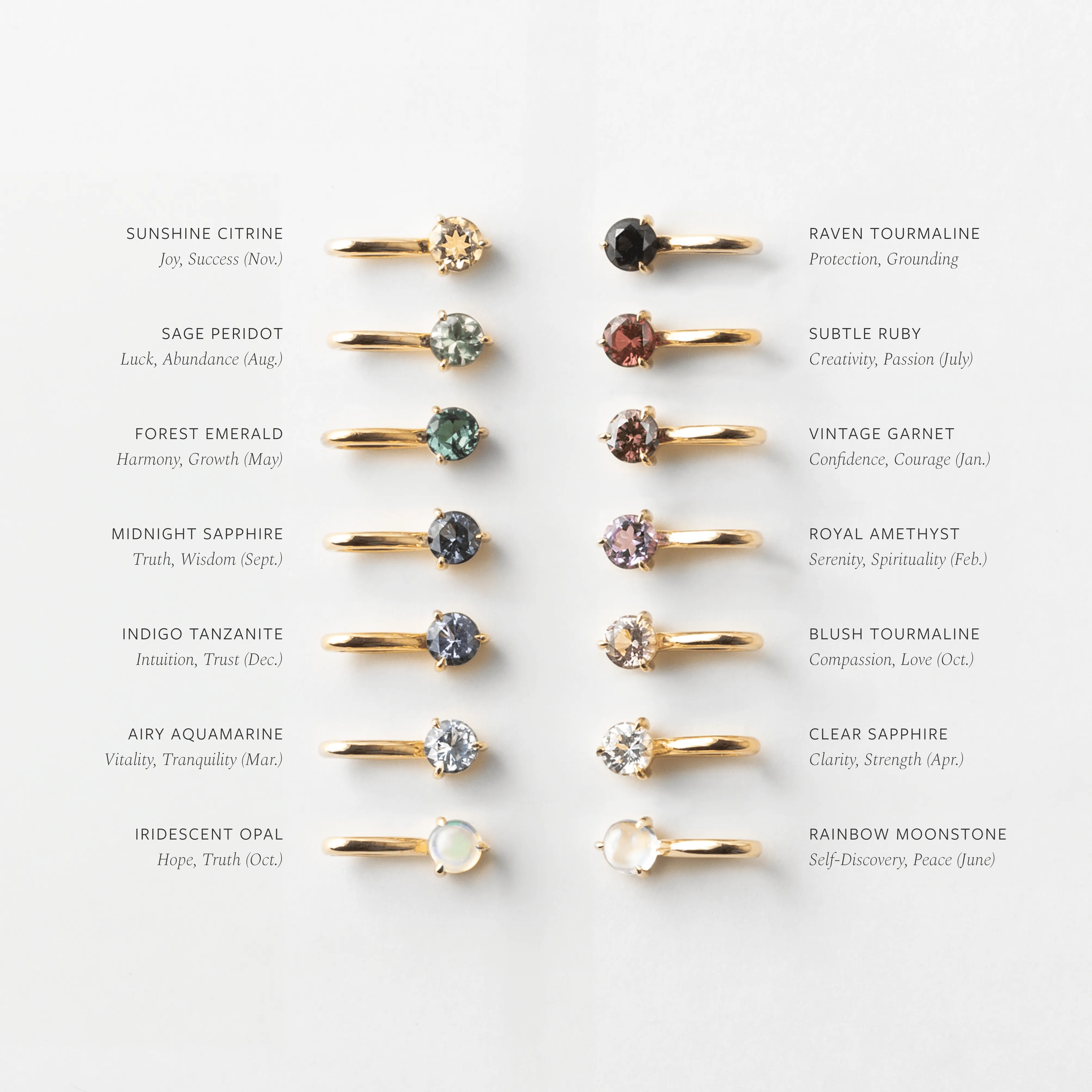 Solid Gold Kindred Birthstone Necklace