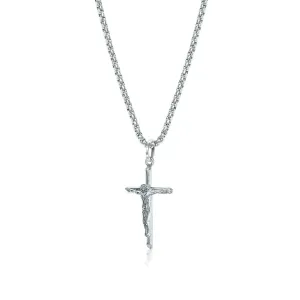 Stainless Steel Tube Crucifix Necklace