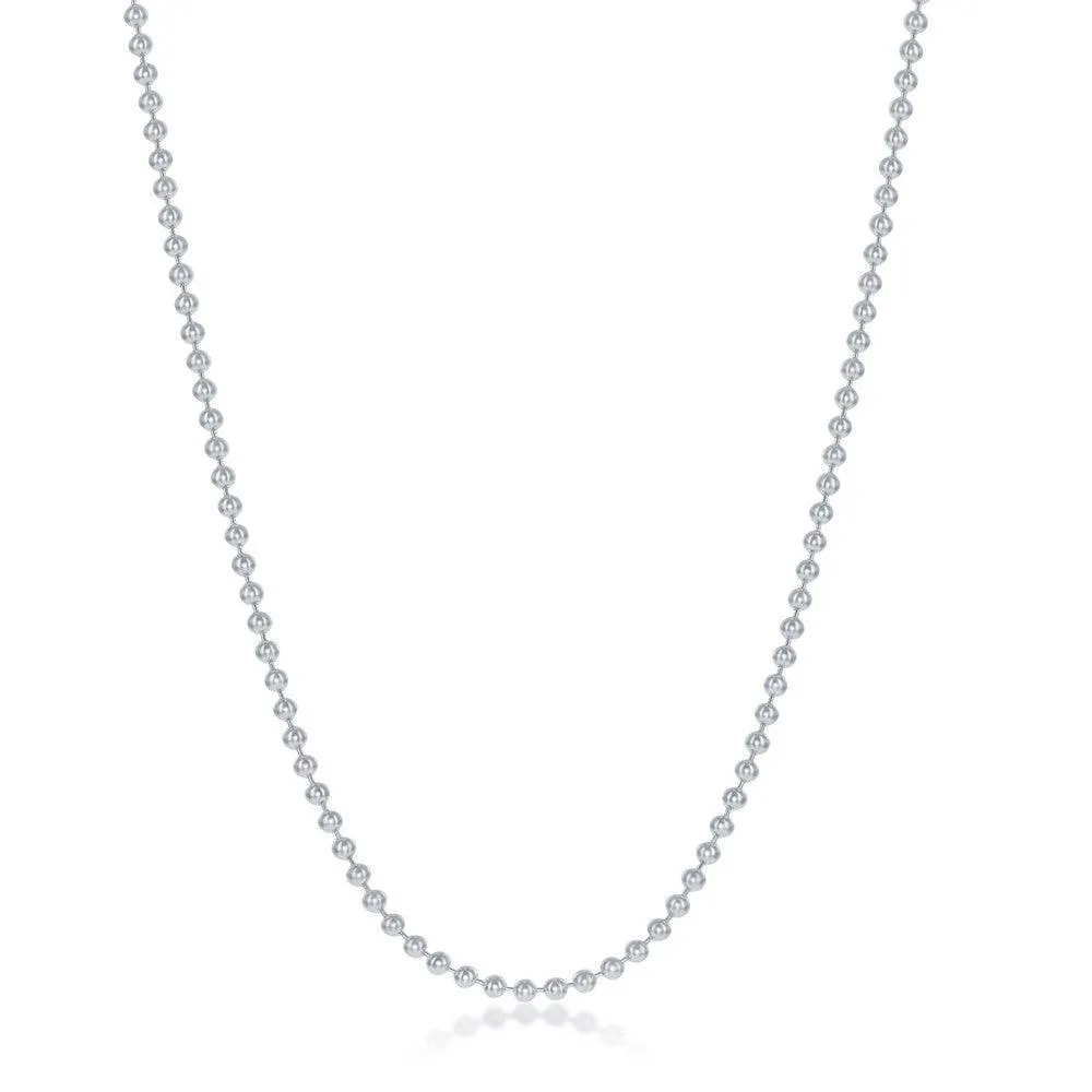 Sterling Silver 1.9mm Bead Chain, 30"