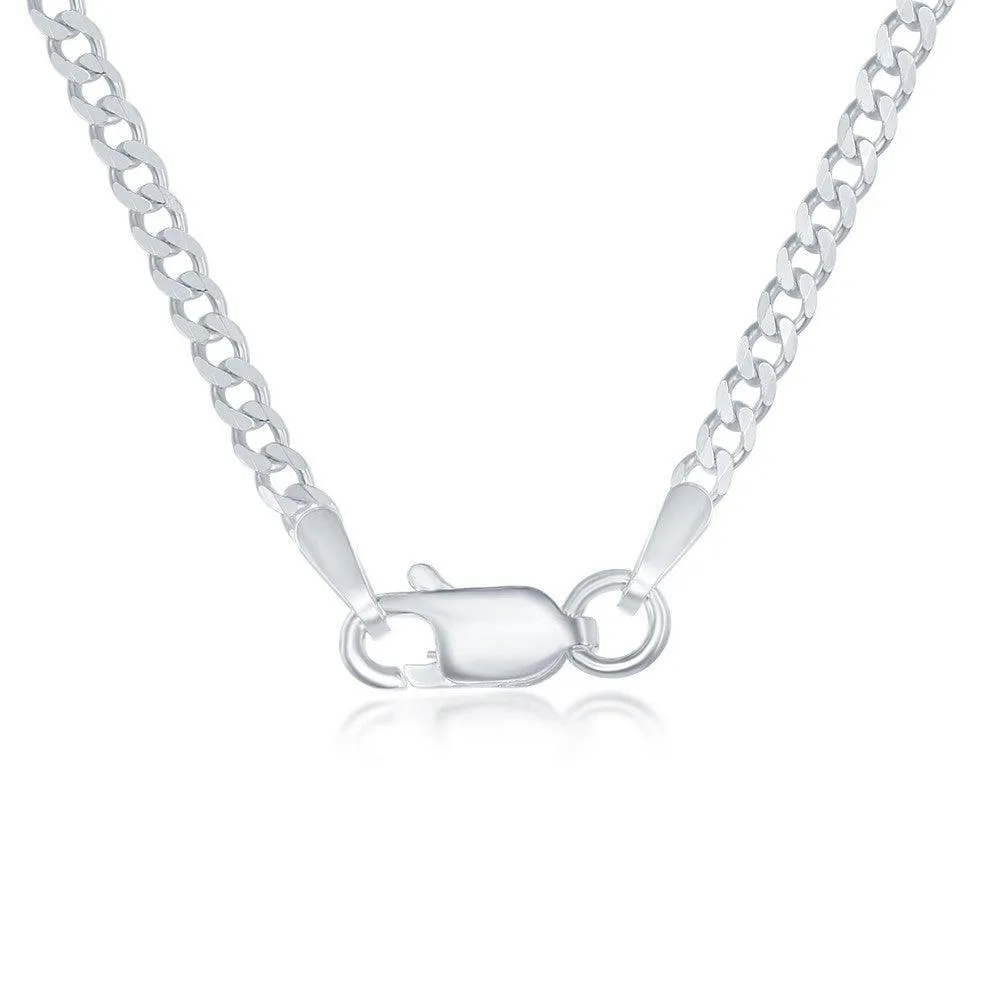 Sterling Silver 2mm Cuban Chain, 9"