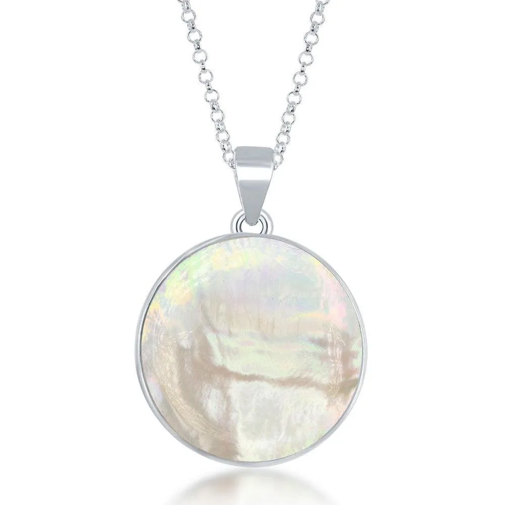 Sterling Silver MOP and Tree of Life Pendant Chain