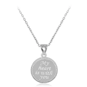 Sterling Silver "My Heart is With You" Pendant Chain