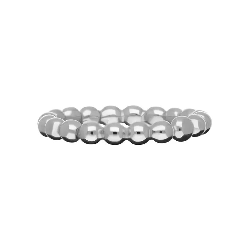 Sterling Silver Stepping Stones Beaded Stacking Ring