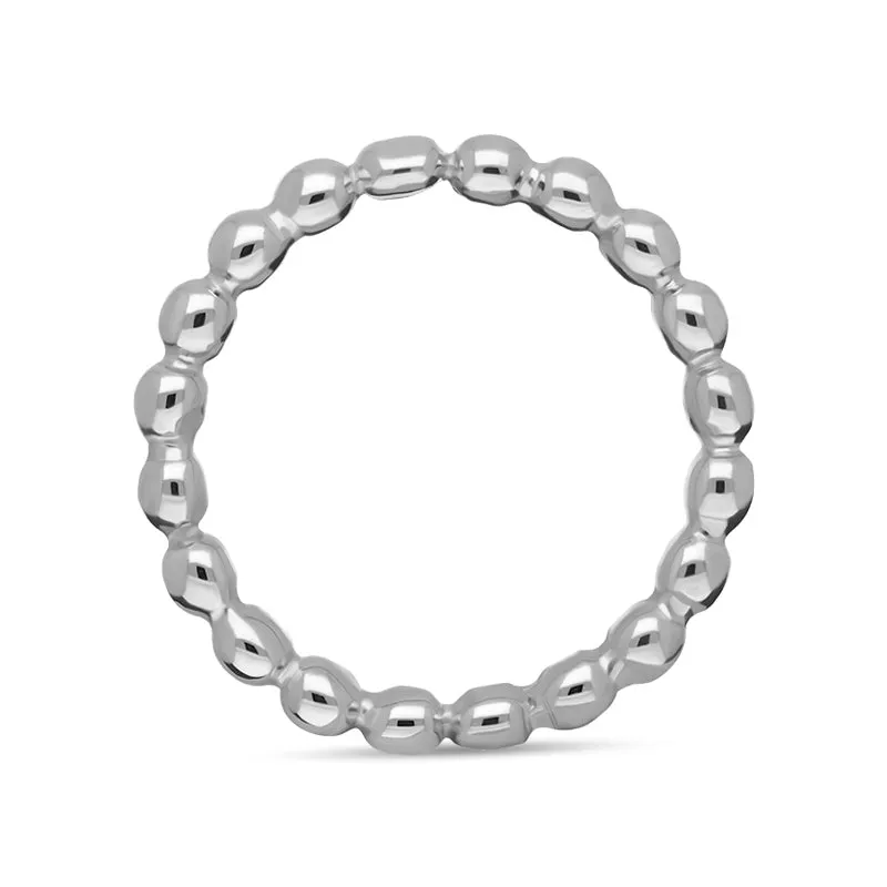 Sterling Silver Stepping Stones Beaded Stacking Ring