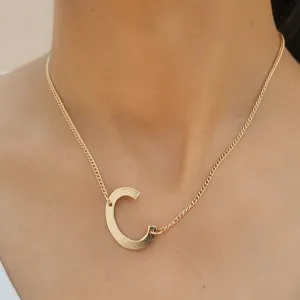 TFC Letter C Gold Plated Pendant Necklace