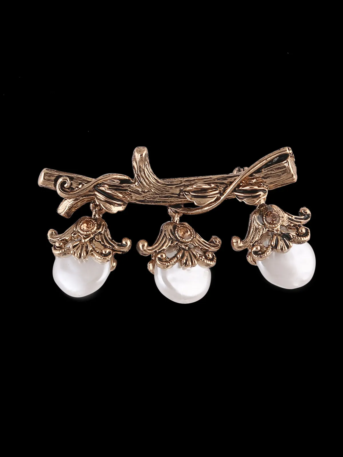 Very Charming Antique Vintage Look with Pearl Hanging Brooch