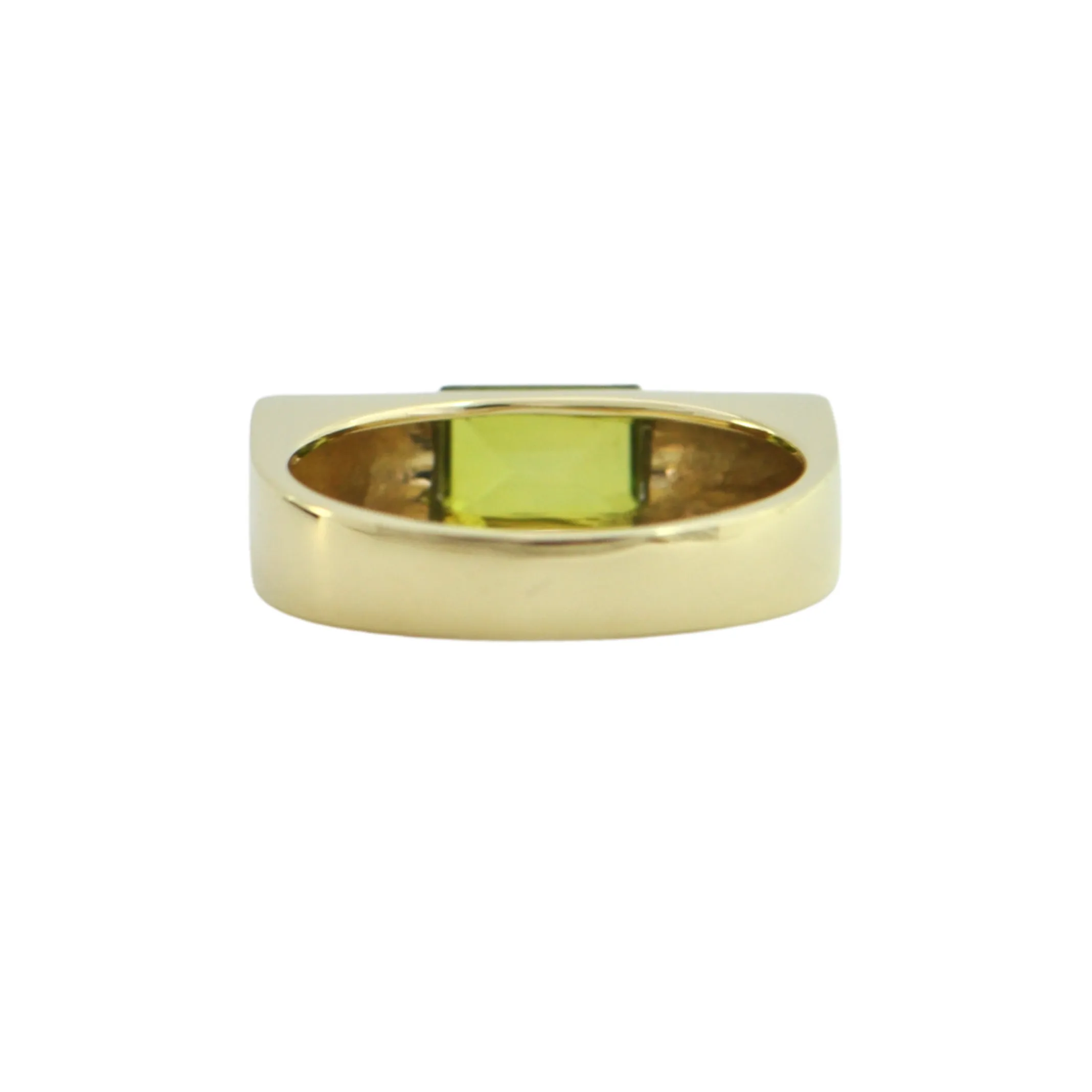 Vintage 18K Yellow Gold Peridot Bar Ring