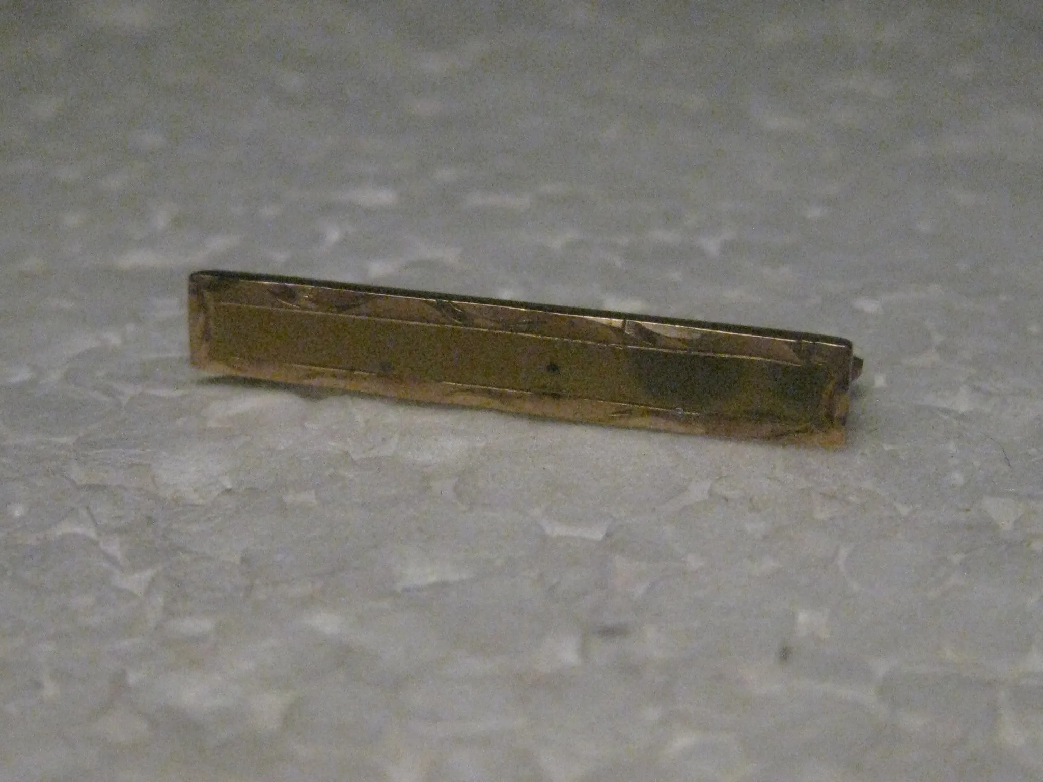 Vintage Pair of 10kt Gold Art Deco Bar Brooches, C-Clasp, 1" long, .78 gr. early 1900's